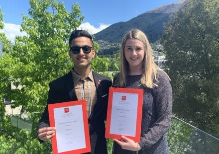 Grad Dip graduates Yagik Mohan and Danielle Ingle